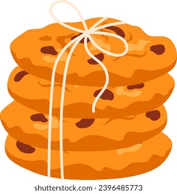 Cookies Con Ilustración Del Vector De Chocolate