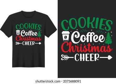 Kekse Kaffee Weihnachtskäser 
T-Shirt-Design-Mug-Design, Vektorgrafik