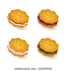 Cookies. colored icons set