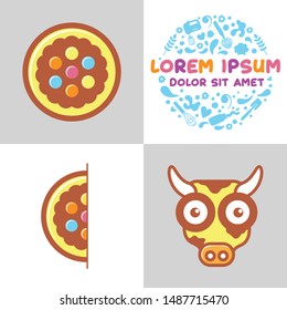 cookies with colorful marbles cute and adorable logo design