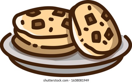 Cookies, cookie chip color vector illustration