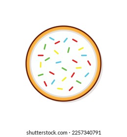 cookies, cookie with sprinkle, bite cookie, breakfat, biscuit with sprinkle,  cookie vector logo design icon illustration