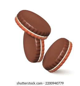 Cookies and crackers. Isolated. White background. Vector illustration.