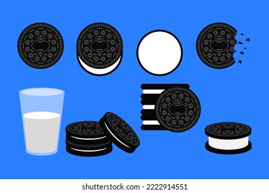 Cookies and cream with blue background