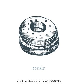 Cookies and cream. Isolated vector illustration on white background