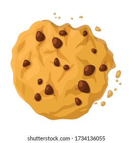 Cookies with crumbs vector icon.Cartoon vector icon isolated on white background cookies with crumbs.