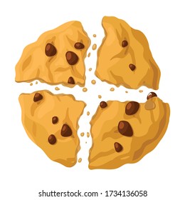 Cookies with crumbs vector icon.Cartoon vector icon isolated on white background cookies with crumbs.