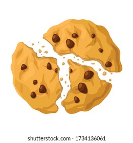Cookies with crumbs vector icon.Cartoon vector icon isolated on white background cookies with crumbs.