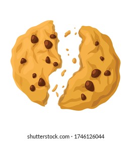 Cookies with crumbs vector icon.Cartoon vector icon isolated on white background cookies with crumbs.