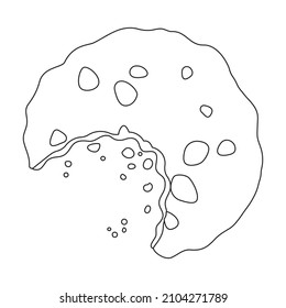 Cookies with crumbs vector icon.Outline vector icon isolated on white background cookies with crumbs.