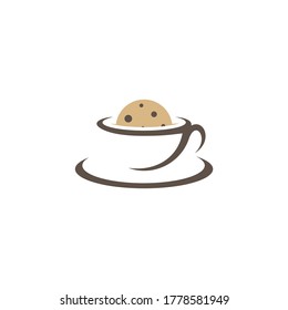 Cookies with Cup Logo Design Vector Template, Icon Symbol, Creative design concepts