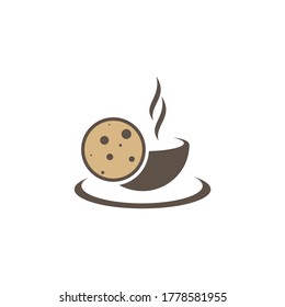 Cookies mit Cup Logo Design Vektorvorlage, Symbol, kreative Design-Konzepte