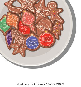 Cookies design, Merry christmas season decoration card invitation celebration and holiday theme Vector illustration
