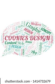 Cookies Design word cloud. Wordcloud made with text only.