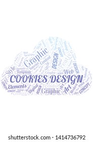Cookies Design word cloud. Wordcloud made with text only.