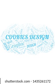 Cookies Design word cloud. Wordcloud made with text only.