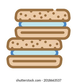 cookies dessert color icon vector. cookies dessert sign. isolated symbol illustration