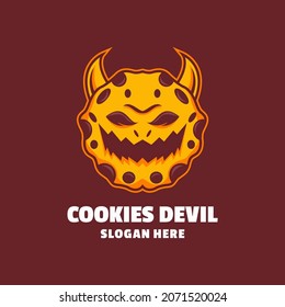 cookies devil cartoon logo vector