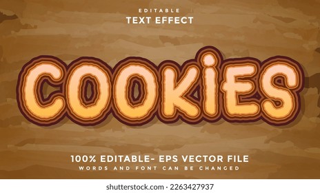 Cookies Editable Text Effect Design Template, Effect Saved In Graphic Style