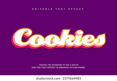 Cookies editable text effect template