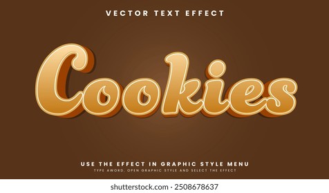 Cookies modelo de efeito de texto editável adequado para produtos alimentares doces