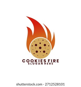 Cookies with fire logo design vector template. Cookies logo design icon