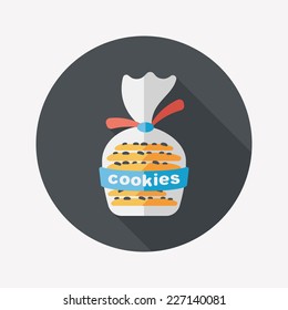 cookies flat icon with long shadow,eps10