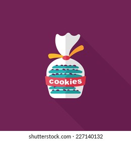 cookies flat icon with long shadow,eps10