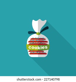 cookies flat icon with long shadow,eps10