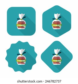 cookies flat icon with long shadow,eps10