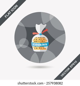 cookies flat icon with long shadow,eps10