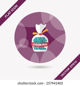 cookies flat icon with long shadow,eps10