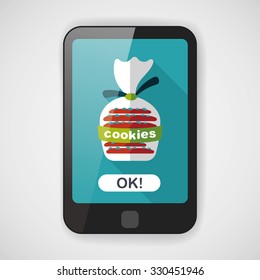 cookies flat icon with long shadow,eps10