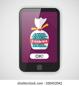 cookies flat icon with long shadow,eps10