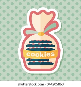 cookies flat icon with long shadow,eps10