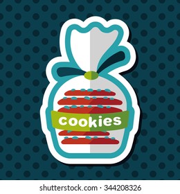 cookies flat icon with long shadow,eps10