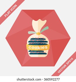 cookies flat icon with long shadow,eps10