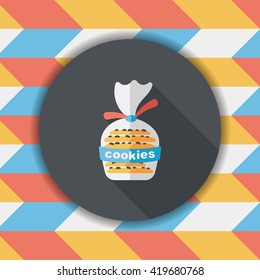 cookies flat icon with long shadow,eps10