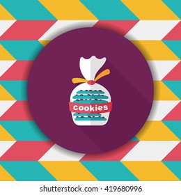 cookies flat icon with long shadow,eps10