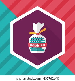 cookies flat icon with long shadow,eps10