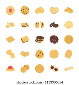 
Cookies Flat Vector Icons Set
