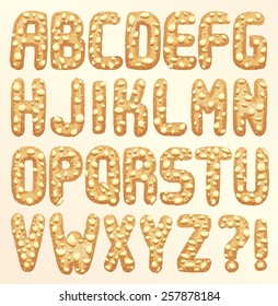 Cookies Font with nuts part 1/2 Full ABC