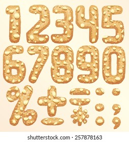 Cookies Font with nuts Part 2/2 Numbers and symbols