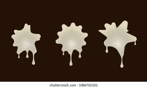 Cookies in the form of blots. White chocolate vector illustration. Collection of different sweets.