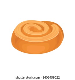Cookies in the form of a spiral. Vector illustration on white background.