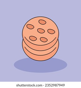 Cookies Free vector cartoon icon illustration.baby shower  Signs and Texts icon concept isolated . flat cartoon style