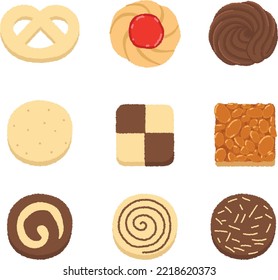 Cookies are a general term for small baked confectionery made mainly from wheat. It has a rich sweetness and is firm enough to hold in your hand without losing its shape.