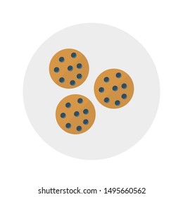 cookies glyph flat vector icon