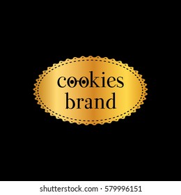 Cookies golden vector logo design template