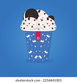 Cookies and ice cream. Vector illustration